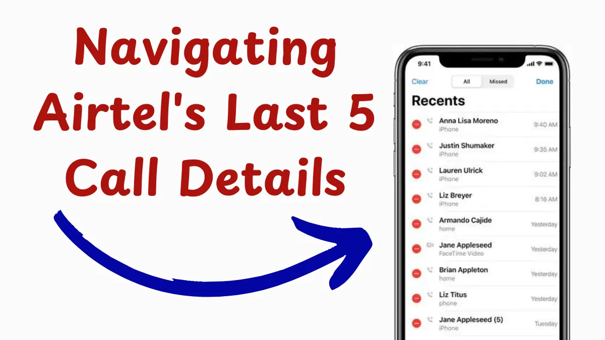 Airtel Last 5 Call Details