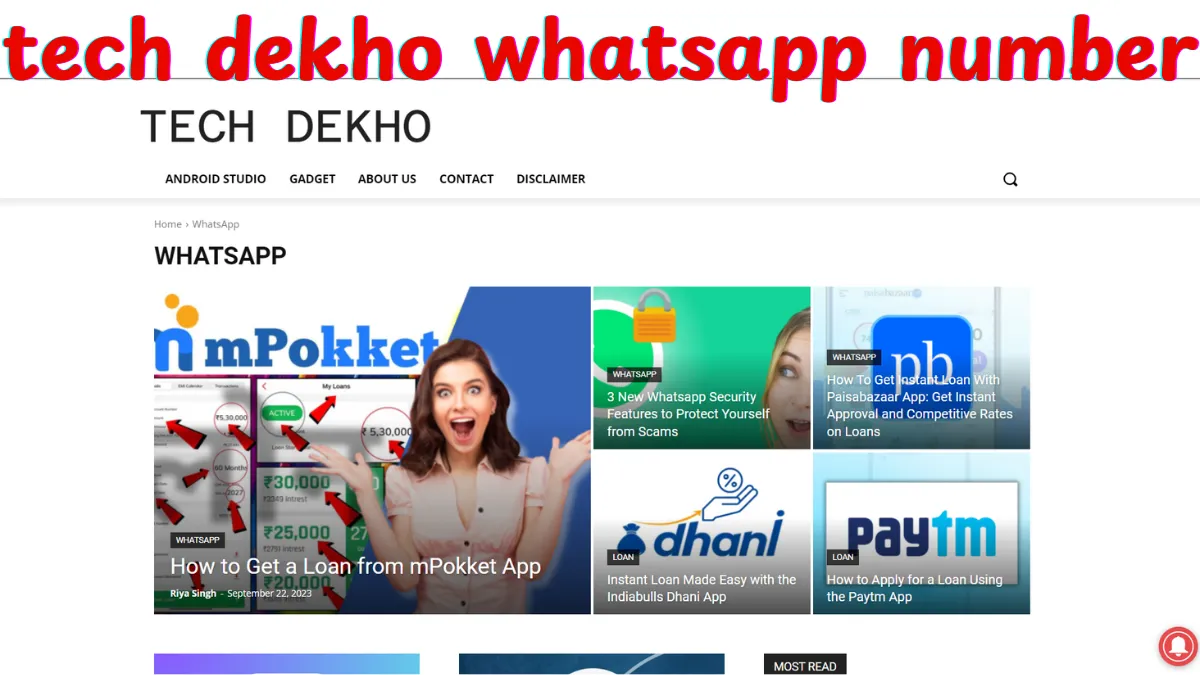 tech dekho whatsapp number