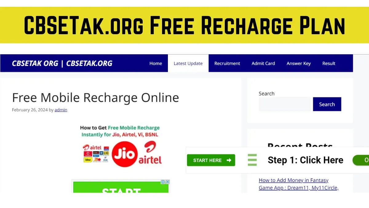 CBSETak.org Free Recharge