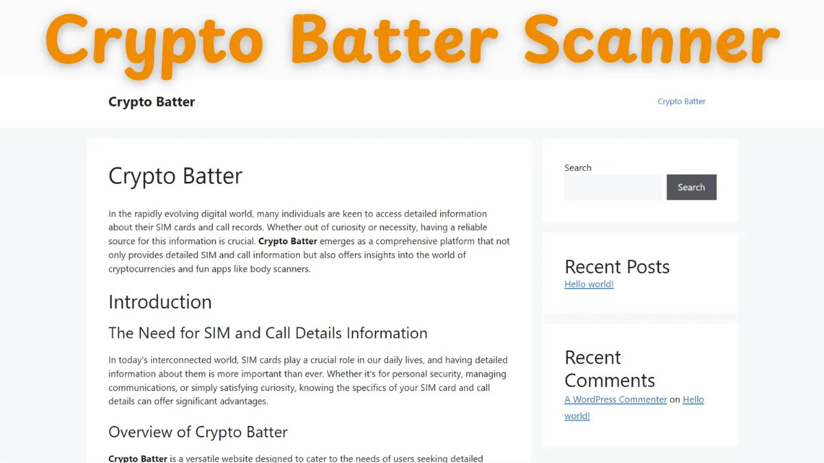 Crypto Batter Scanner