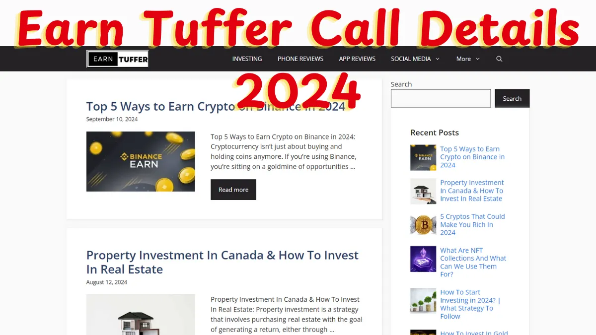 Earn Tuffer Call Details 2024