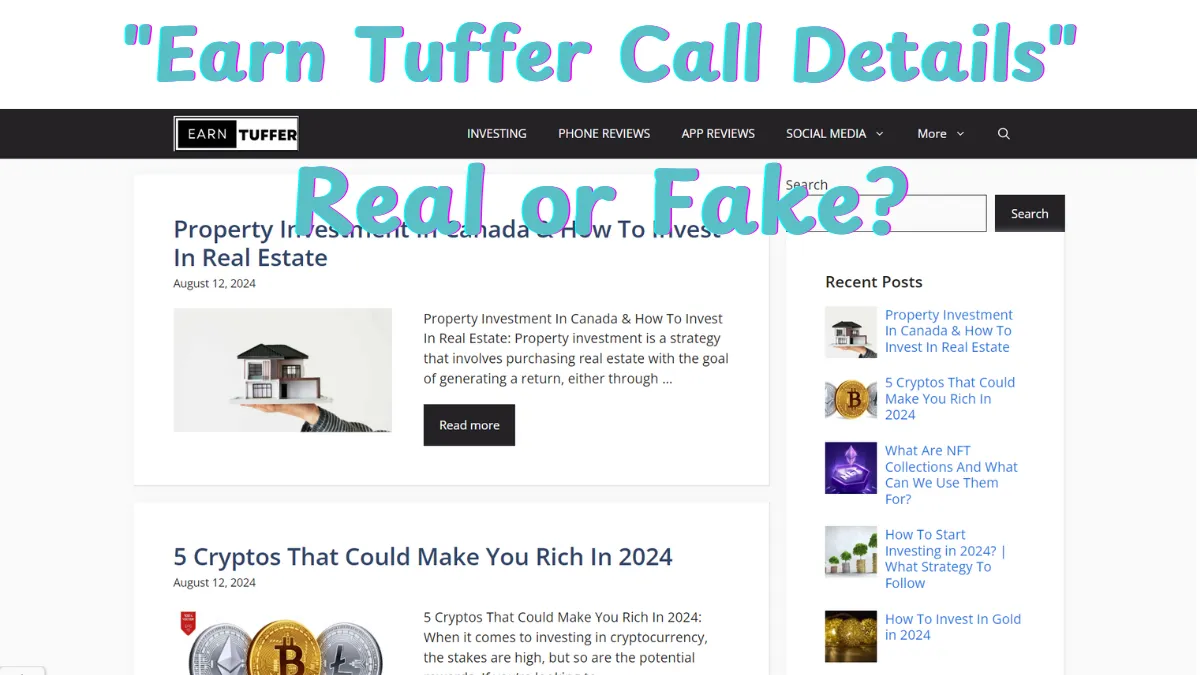 Earn Tuffer Call Details