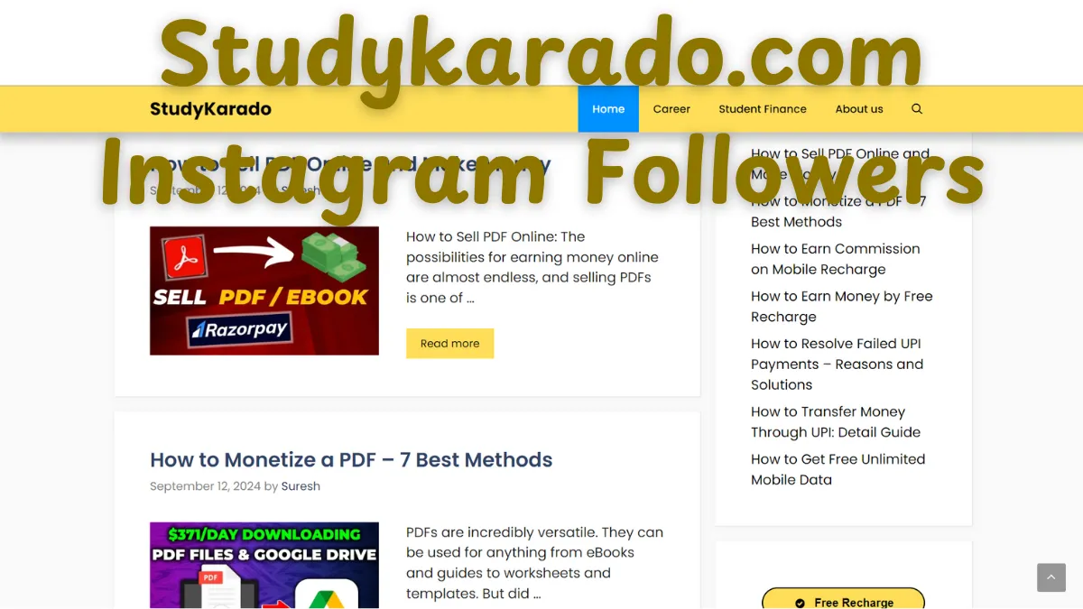 StudyKarado.com Instagram Followers